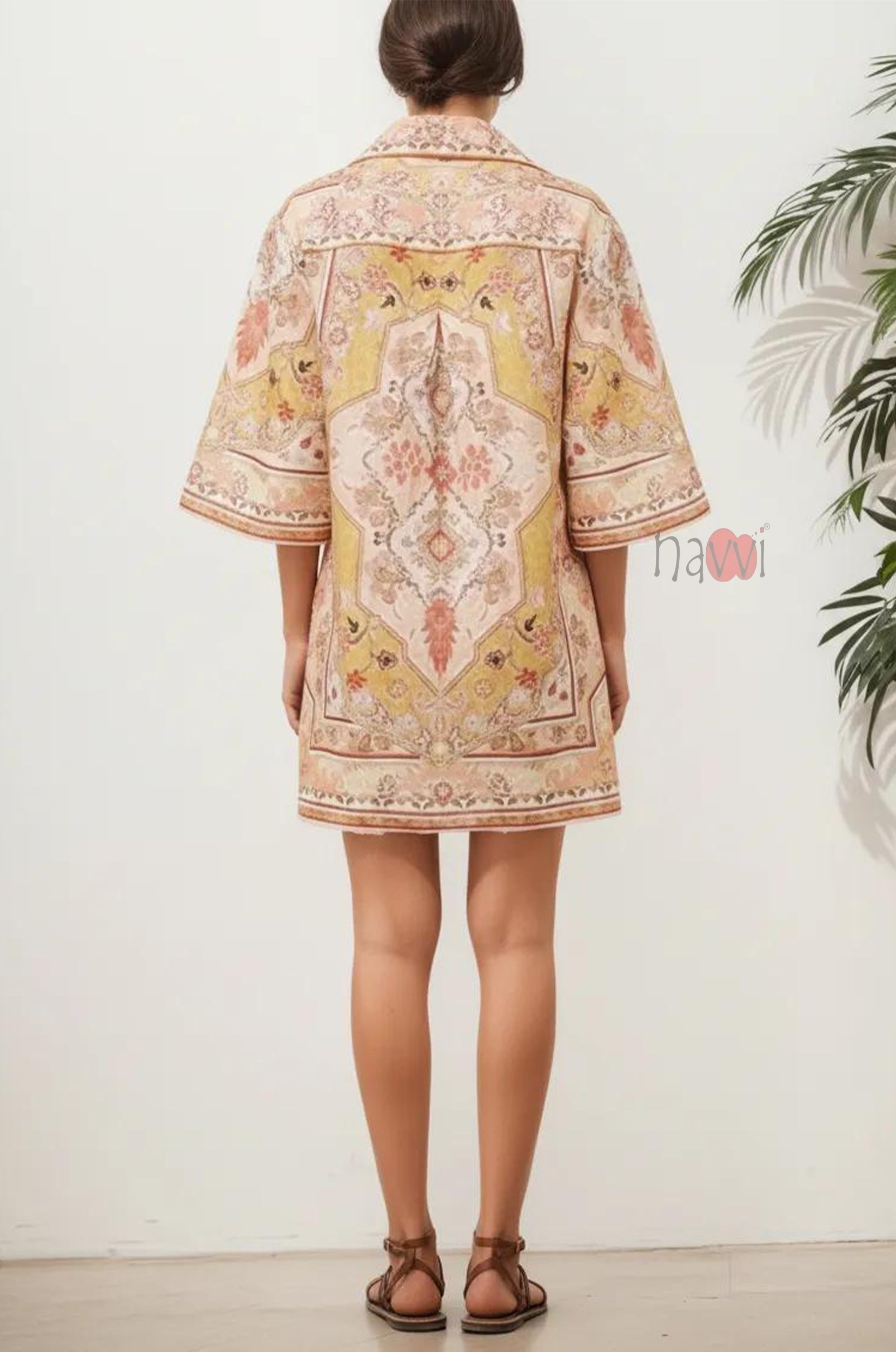Women’s Pastel Printed Casual Shirt Dress