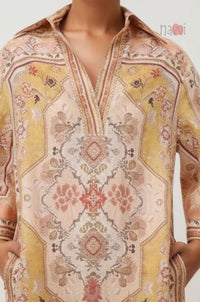 Women’s Pastel Printed Casual Shirt Dress