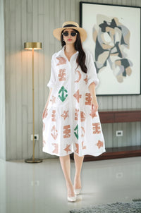 Graphic Arrow Print Shirt Dress – Casual Chic