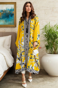 Sunlit Bloom Mustard Kaftan