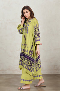Premium Lime Green Ethnic Kurta with Pants