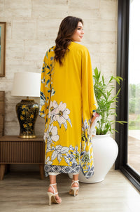 Sunlit Bloom Mustard Kaftan