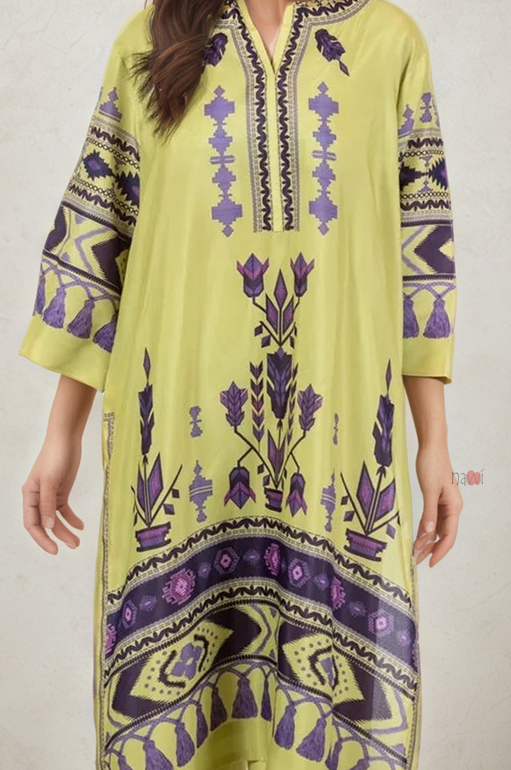Premium Lime Green Ethnic Kurta with Pants