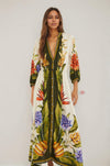 Panel Print Resort Maxi Dress with Tie Waist