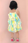 Yellow Floral Summer Dress With Hairband - Navvi.in