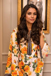 Yellow Rose Print Kaftan Dress - Navvi.in