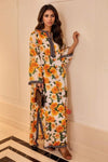 Yellow Rose Print Kaftan Dress - Navvi.in