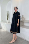 Embroidered Oversized A-Line Shirtdress