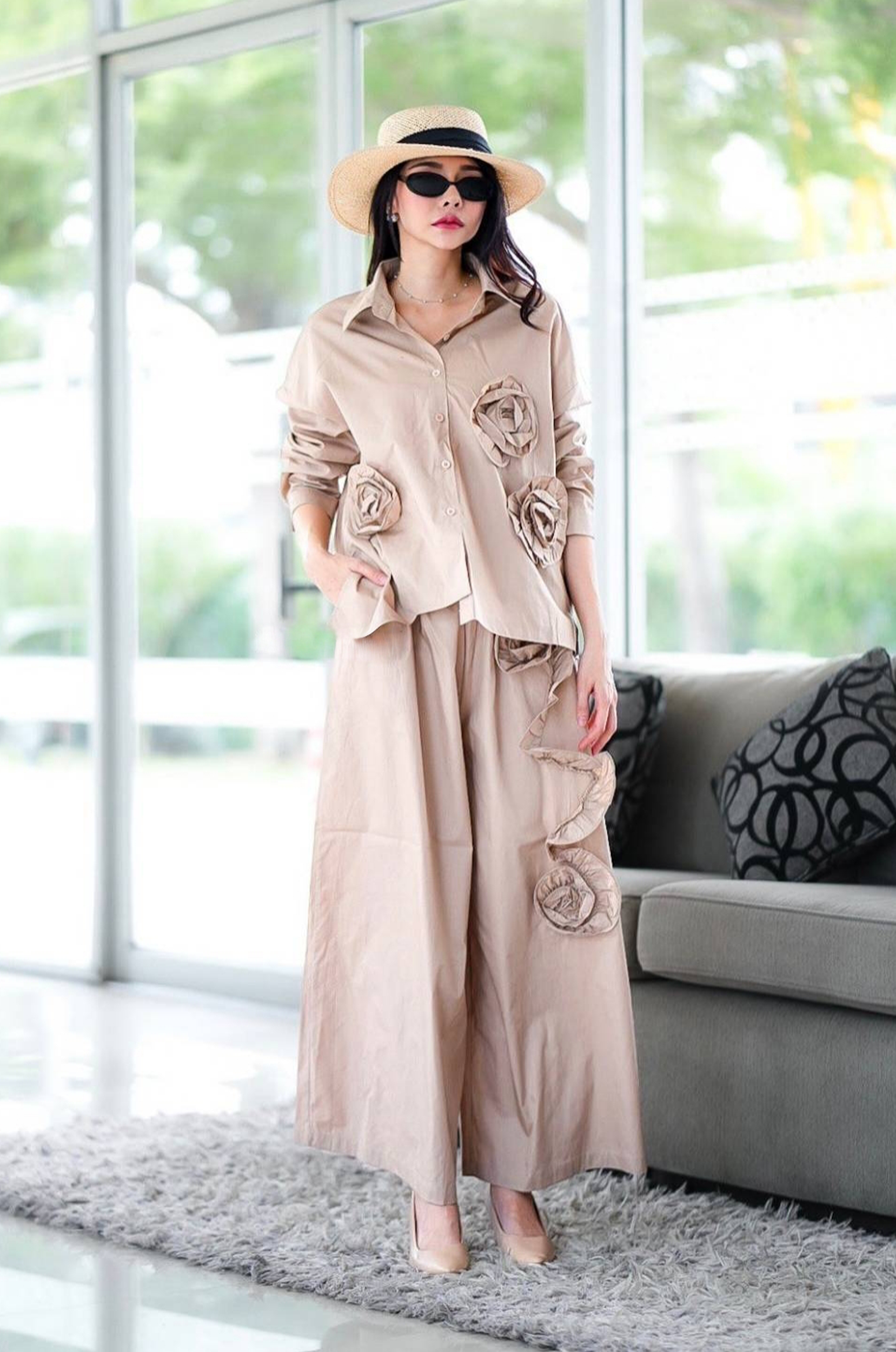 Elegant 3D Floral Co-Ord Set