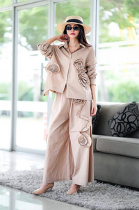 Elegant 3D Floral Co-Ord Set