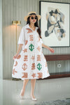 Graphic Arrow Print Shirt Dress – Casual Chic