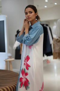 Summer Print Longline Shirt Dress