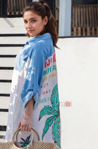 Summer Print Longline Shirt Dress