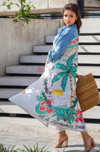 Summer Print Longline Shirt Dress