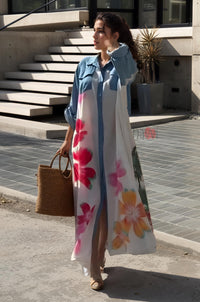 Summer Print Longline Shirt Dress