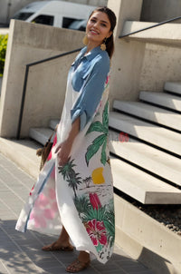 Summer Print Longline Shirt Dress