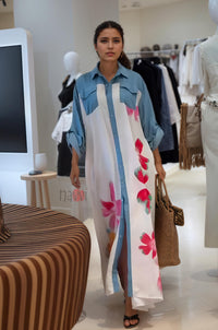 Summer Print Longline Shirt Dress