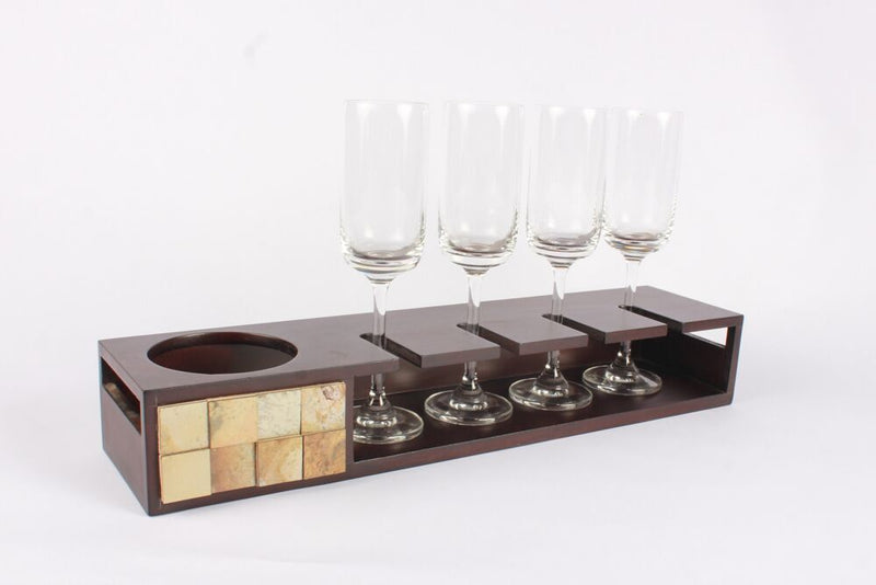 Champagne Tray With Glasses - Navvi Lifestyle