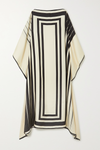 Black & Beige Luxe Kaftan Dress