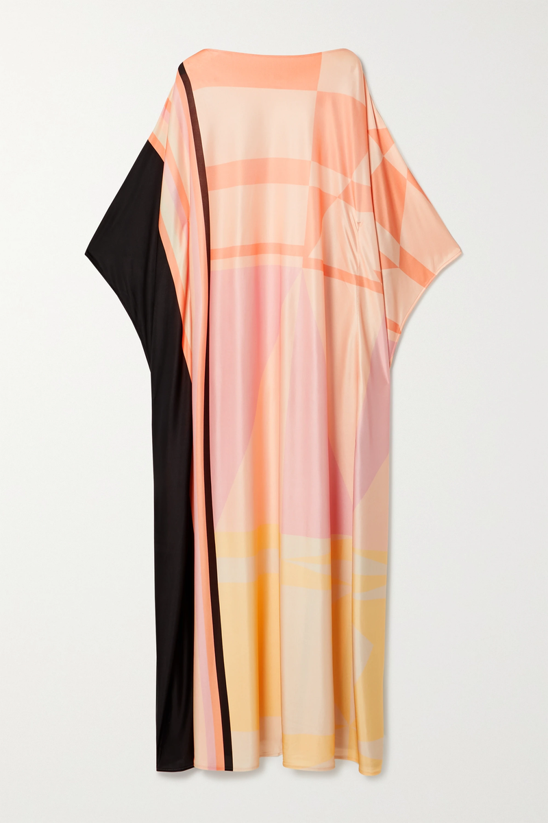 Pastel Hues Silk Kaftan Dress for women