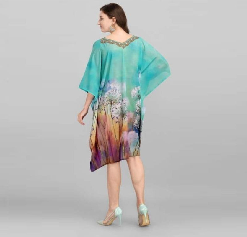 Digital Print Kaftan Dress