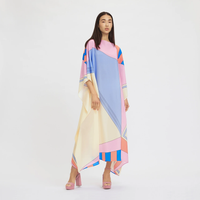 Spring Paradise Silk Kaftan Dress 