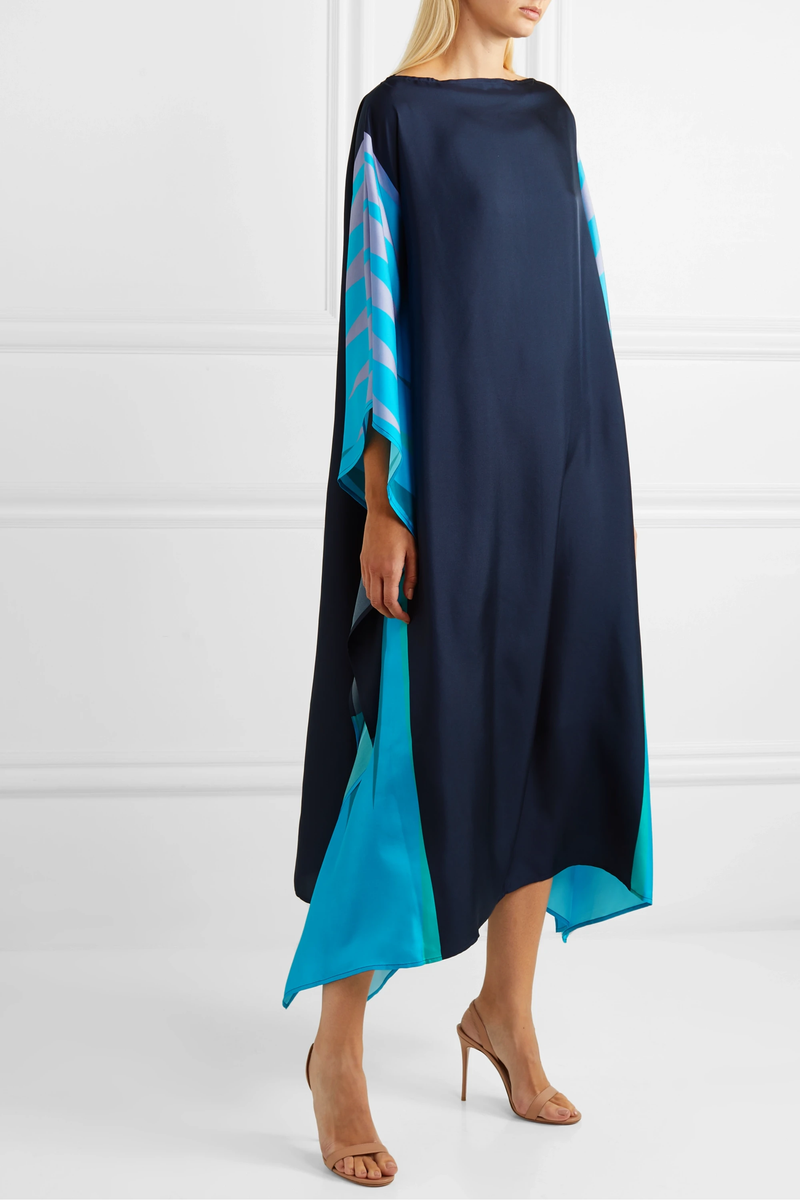 Ocean Breeze Silk Kaftan Dress | Navvi