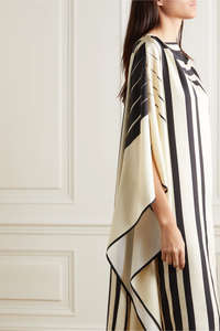 Black & Beige Luxe Kaftan Dress