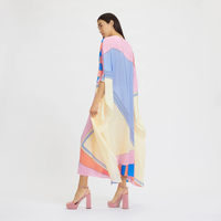 Spring Paradise Silk Kaftan Dress 