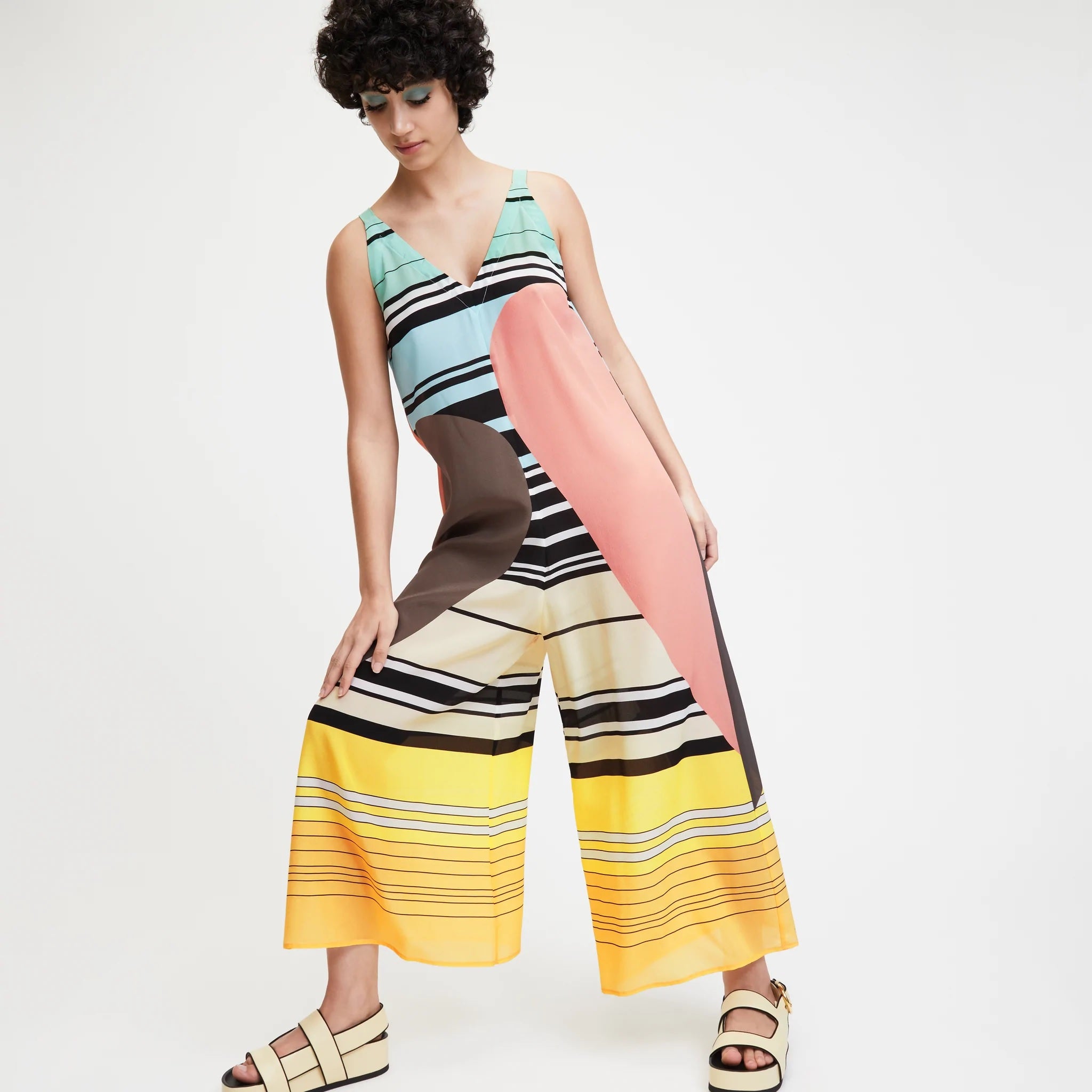 Geometric Printed Full Length Jumpsuit