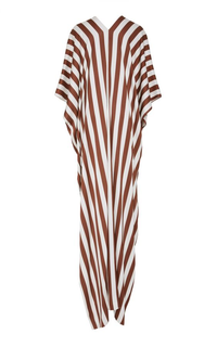 Striped V-Neck Kaftan Dress for Women