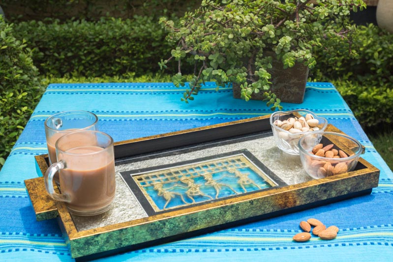 Serving Tray with Gold Leafing - Navvi Lifestyle