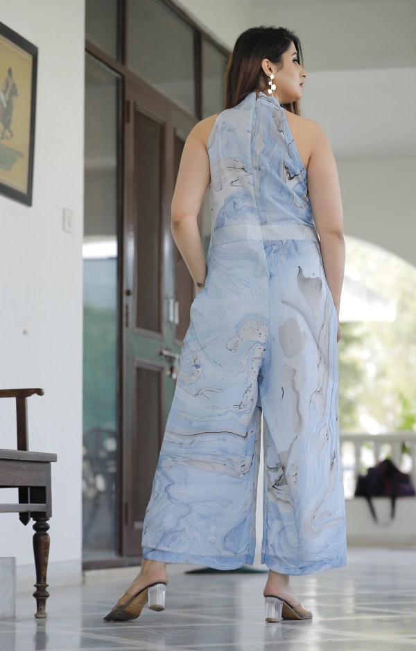 Jumpsuit in Chiffon with Marble Dye
