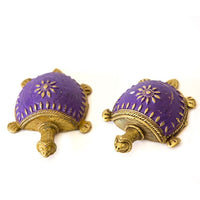 Dhokra Tortoise Table Top Set- Purple - Navvi Lifestyle