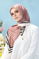 Salmon Black Polka Dot Scarf