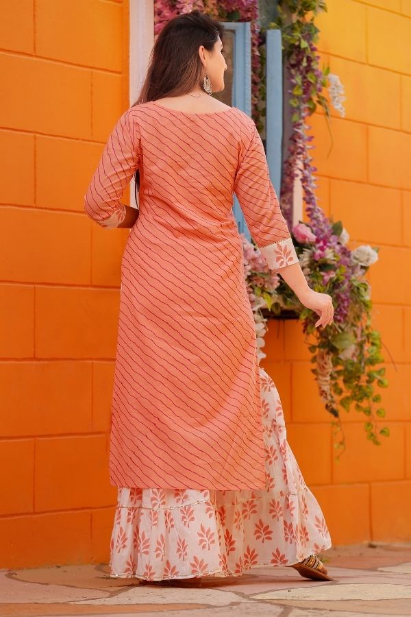 suitset peachsuitset handblockprintsuitset suitsetsforwomen ethnicsuitset ethnicfashion suitwithdupatta onlinefashion newarrival weddingfashion bridetobe festivecollection ethnicapparel womenapparel navvi navvi.in