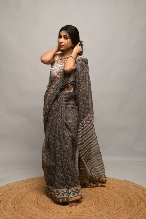 indianwear ethnicwear navvi navvi.in traditional blacksaree cottonsaree saree