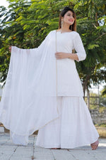 navvi chikankari suit set sharara suit palazzo suit lucknowi ethnic wear traditional wear online white suit festive wear
