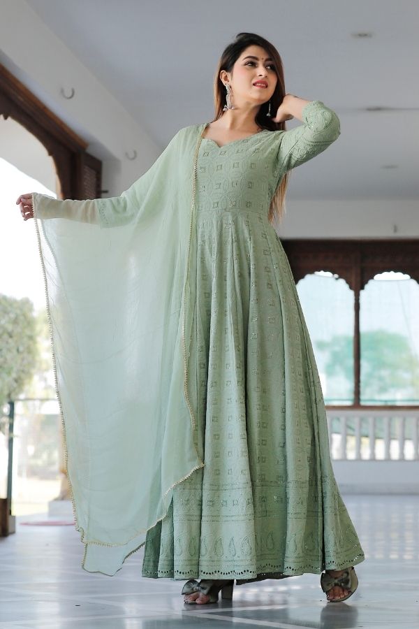 Dark Green Designer Heavy Embroidered Wedding Anarkali Suit | Long anarkali  gown, Anarkali dress, Anarkali gown