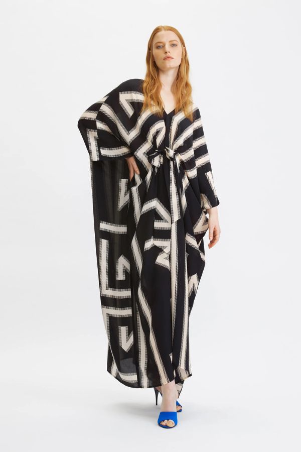 Black & White Kaftan Dress