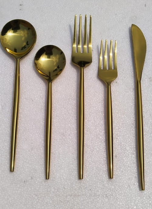 Copper Dipped Spoon Fork Set - Navvi.in