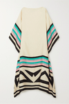 Beige Geometric Kaftan Dress - Navvi.in