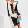 Belted Satin Silk Kaftan Dress - Navvi.in