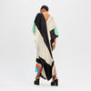 Belted Satin Silk Kaftan Dress - Navvi.in