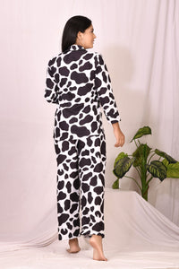 Black Cotton Pajama Set - Navvi.in