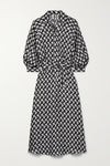 Black & White Satin Dress - Navvi.in