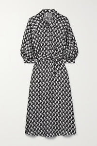 Black & White Satin Dress - Navvi.in