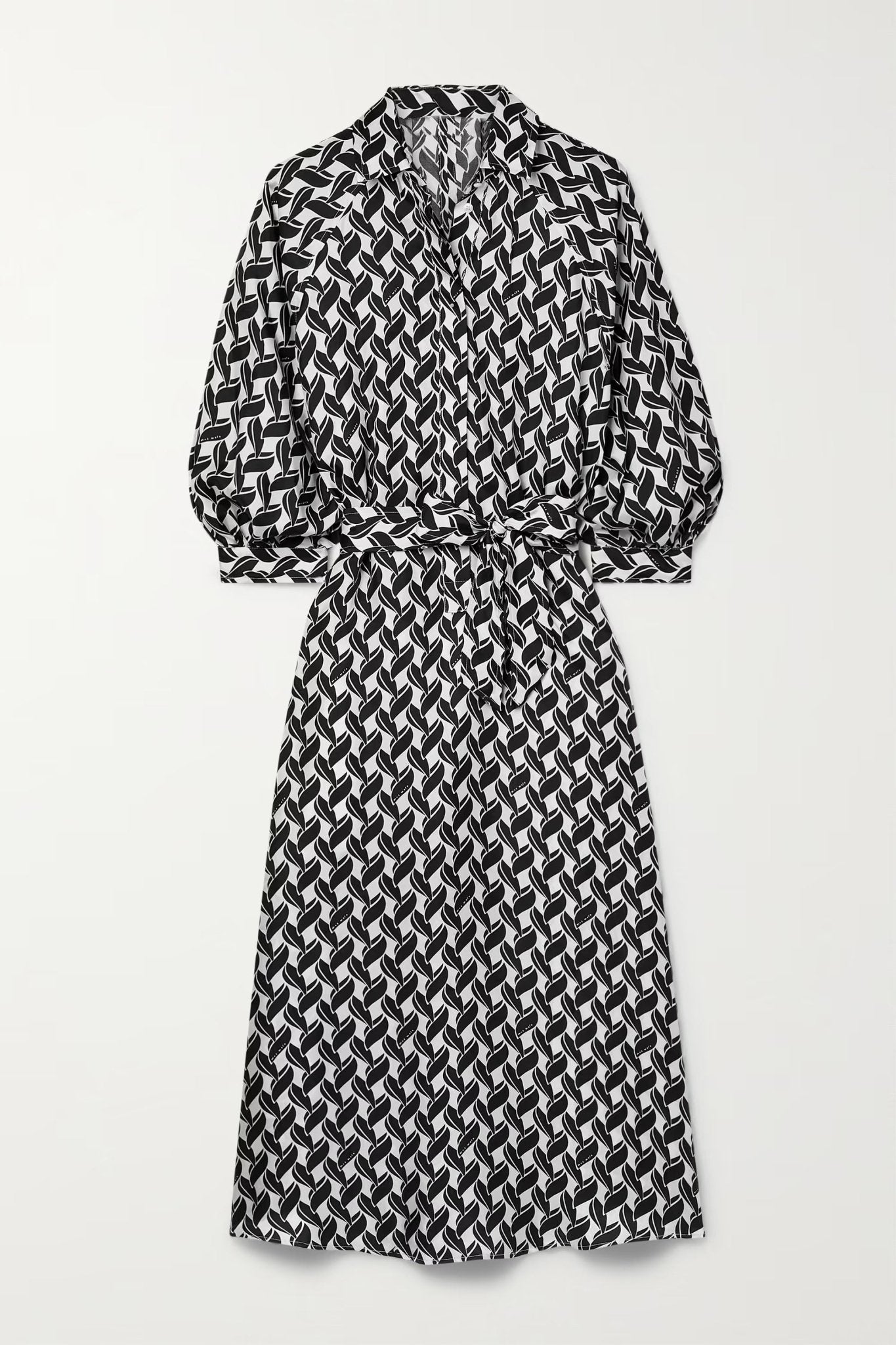 Black & White Satin Dress - Navvi.in