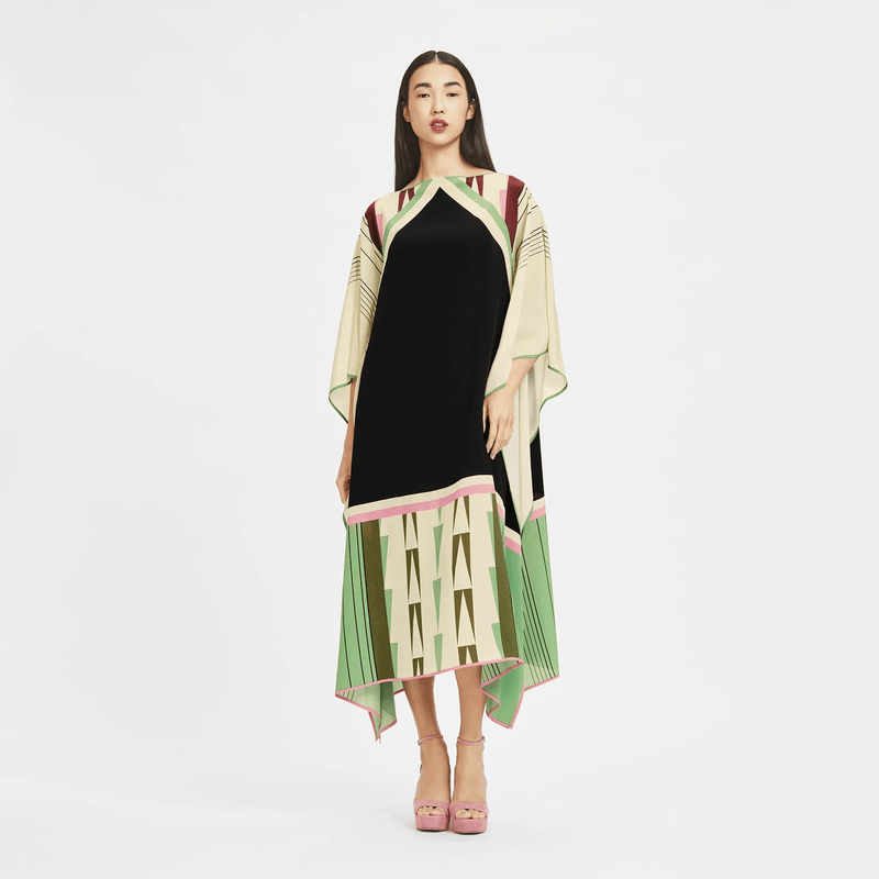 Breezy Silk Kaftan Dress - Navvi.in
