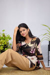 Brown Poplin Lounge Wear - Navvi.in